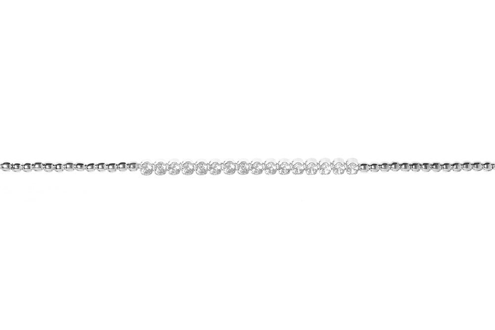 Pulsera plata 925 c.bolitas con zirconitas