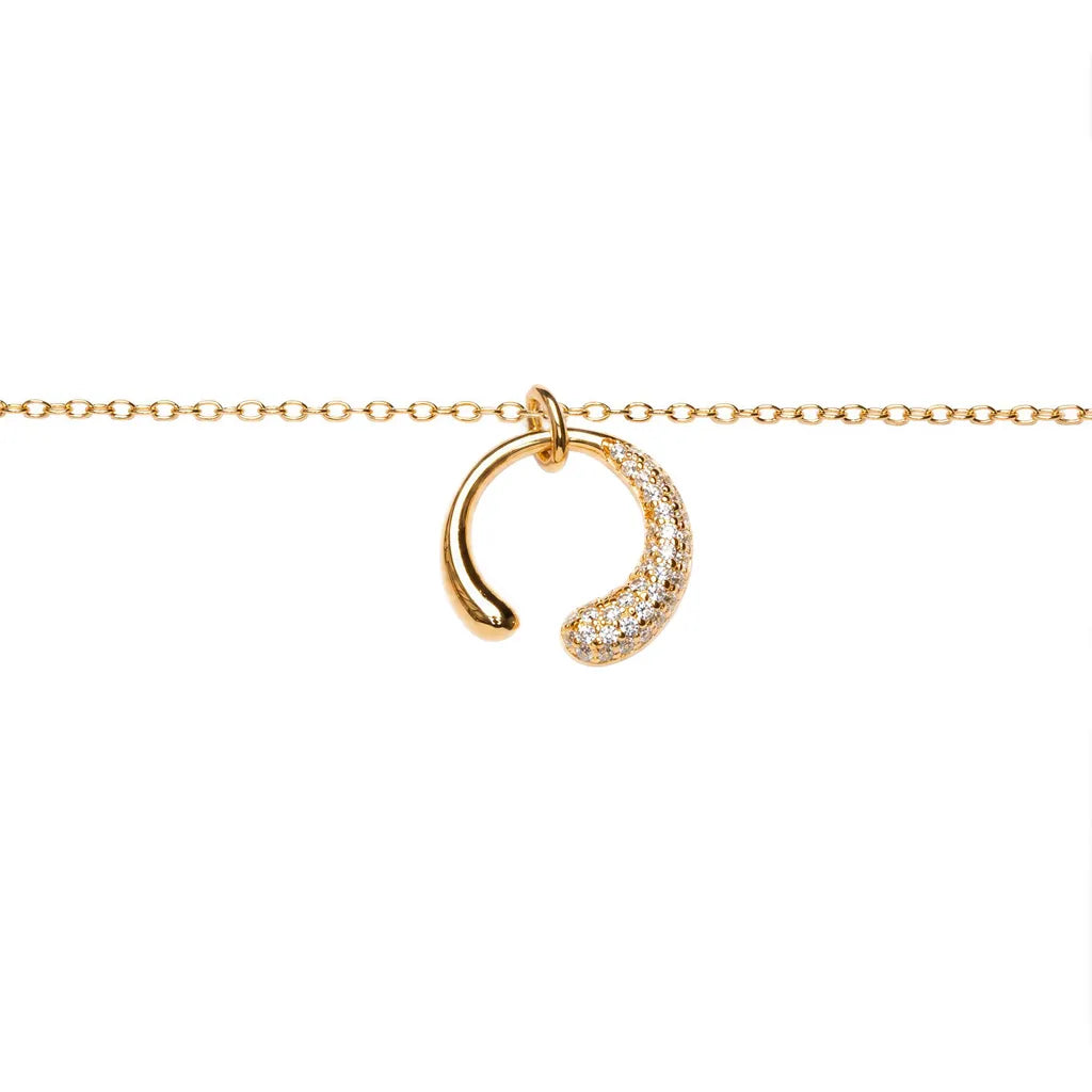 Collar plata 925 gota alargada con circonitas