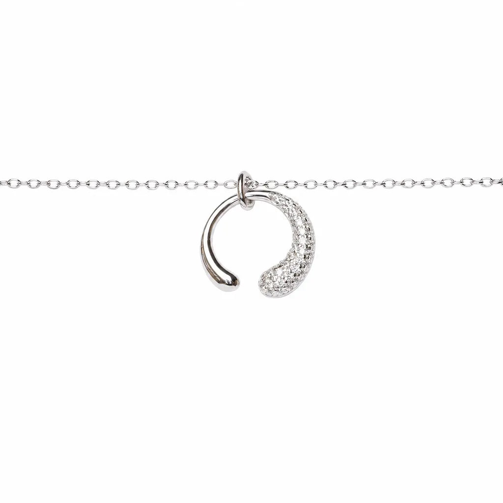 Collar plata 925 gota alargada con circonitas