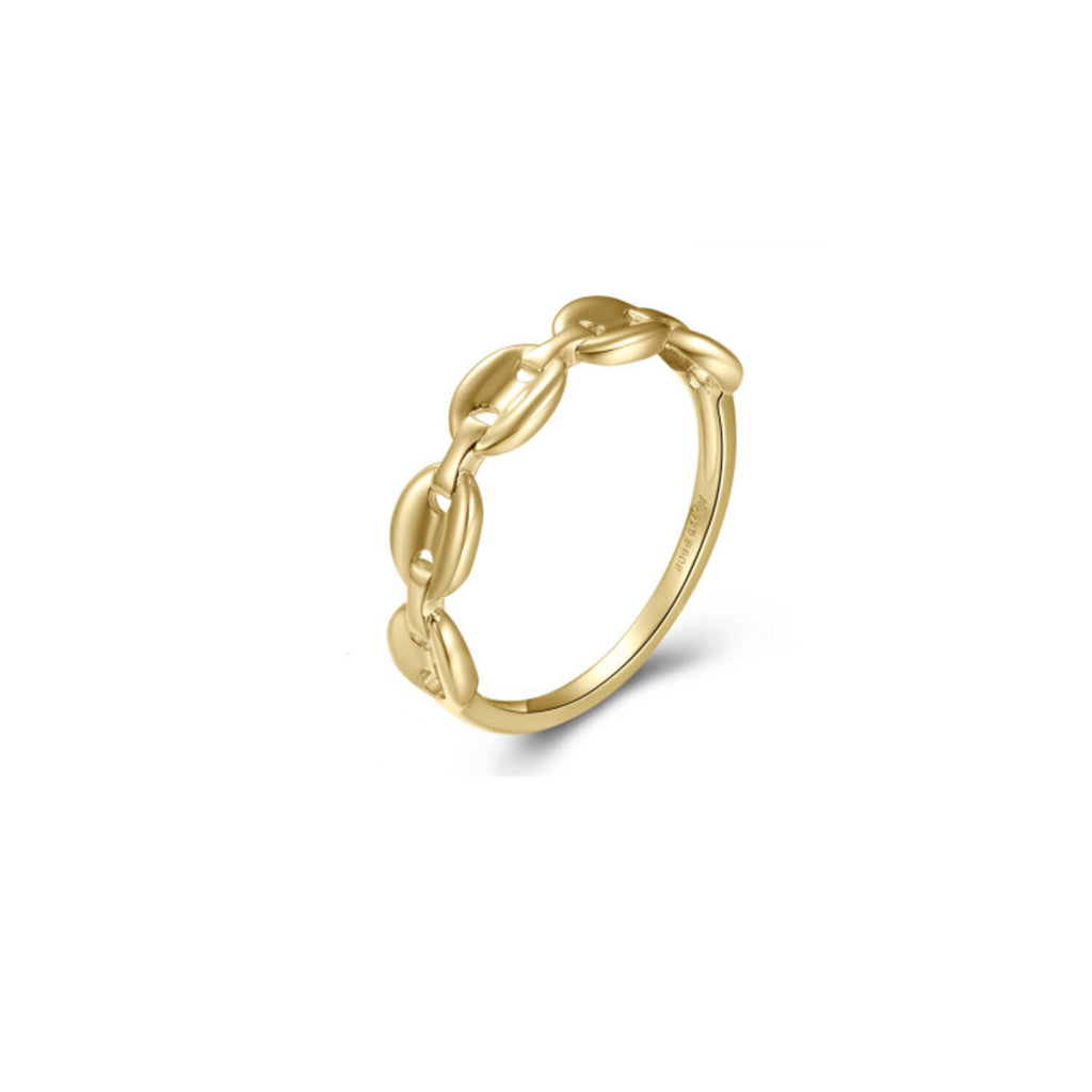 Anillo Plata Concha - Bañado Oro y Plata Rodiada