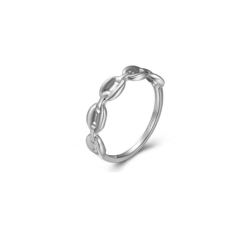 Anillo Plata Concha - Bañado Oro y Plata Rodiada