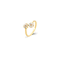 Anillo Abierto Circonita - Flor 6 mm - Bañado Oro