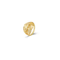 Anillo Pluma - Circonita - 16*20mm - Bañado Oro y Plata Rodiada
