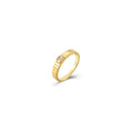 Anillo Solitario - Circonita 3,5mm - Bañado Oro