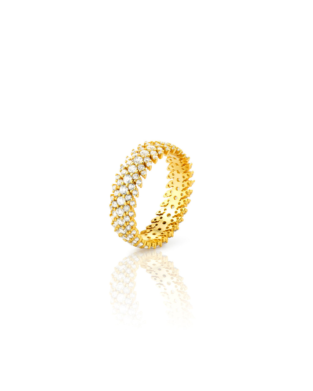 Anillo Circonita - 21 mm - Bañado Oro