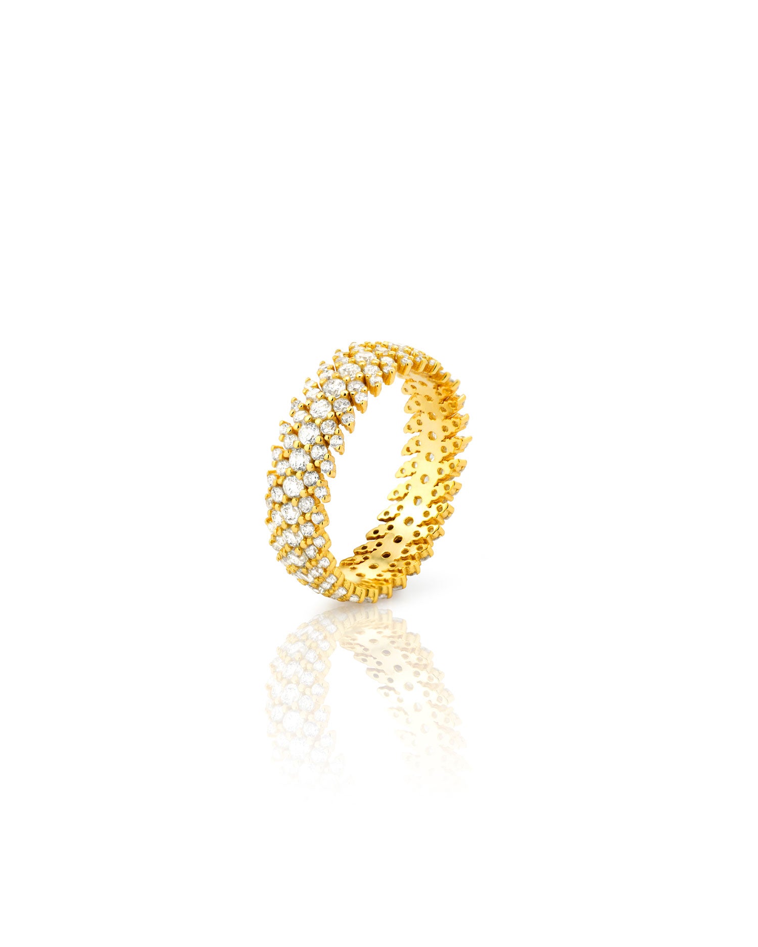Anillo Circonita - 21 mm - Bañado Oro