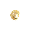 Anillo Plata - 20,5 mm Flor Circonita - T12,T14,T16,T18 - Bañado Oro