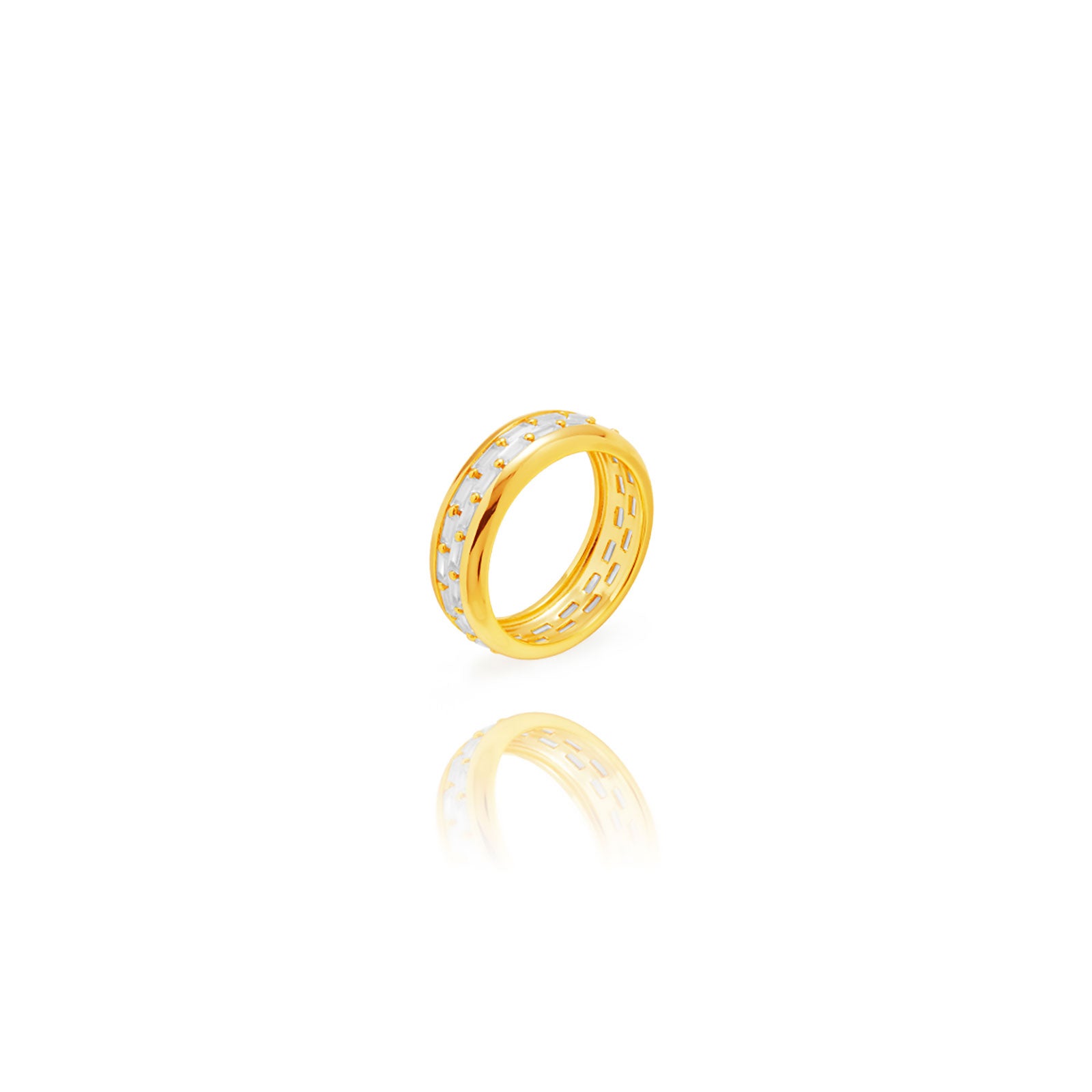 Anillo Plata Circonita - Magnífico - Bañado oro y Plata Rodiada