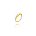 Anillo Flor - Circonita - Plata Bañado Oro y Plata Rodiada
