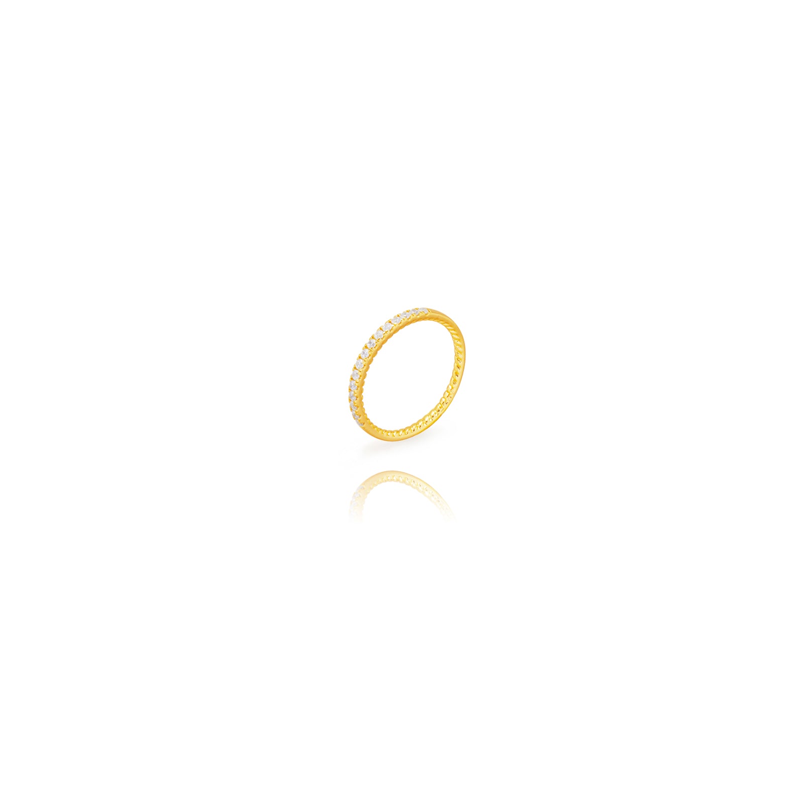 Anillo Plata Circonita - Compromiso - Bañado oro y Plata Rodiada