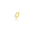 Anillo Plata Moissanita - 4 MM - Bañado Oro y Plata Rodiada