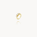 Anillo Plata Moissanita - 6,5 mm - Bañado Oro y Plata Rodiada