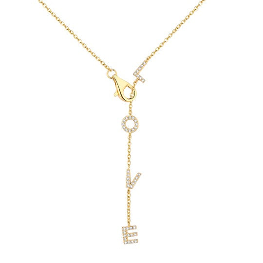 Collar Circonita - Love 5mm - 40+5 cm - Bañado Oro