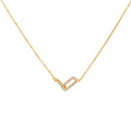 Collar Eslabón 17mm - Circonita - 38+5cm - Bañado Oro y Plata Rodiada