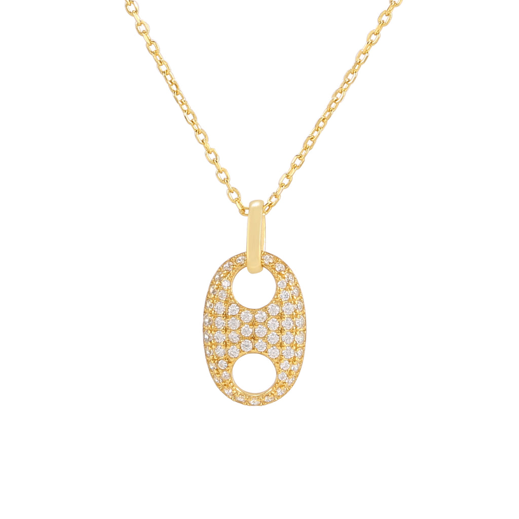 Collar Circonita -Eslabón 16*10 - 37+5cm - Bañado Oro