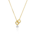 Collar Circonita - Alianza - 11 mm - Bañado Oro y Plata Rodiada
