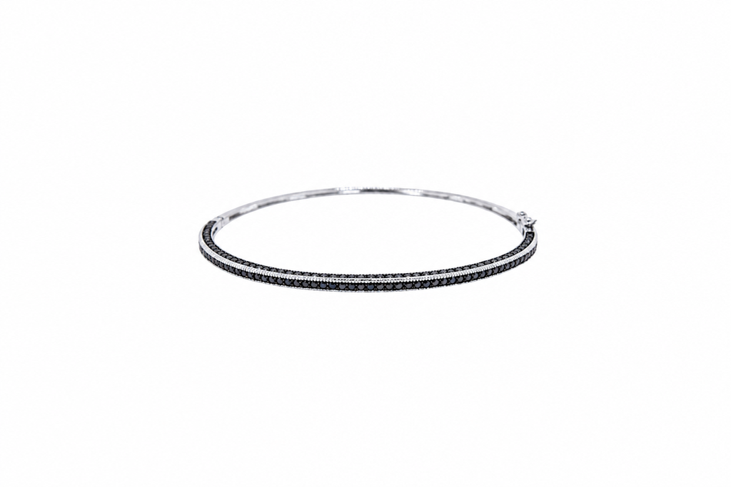 Pulsera brazalete plata 925 1l cz + cz lateral