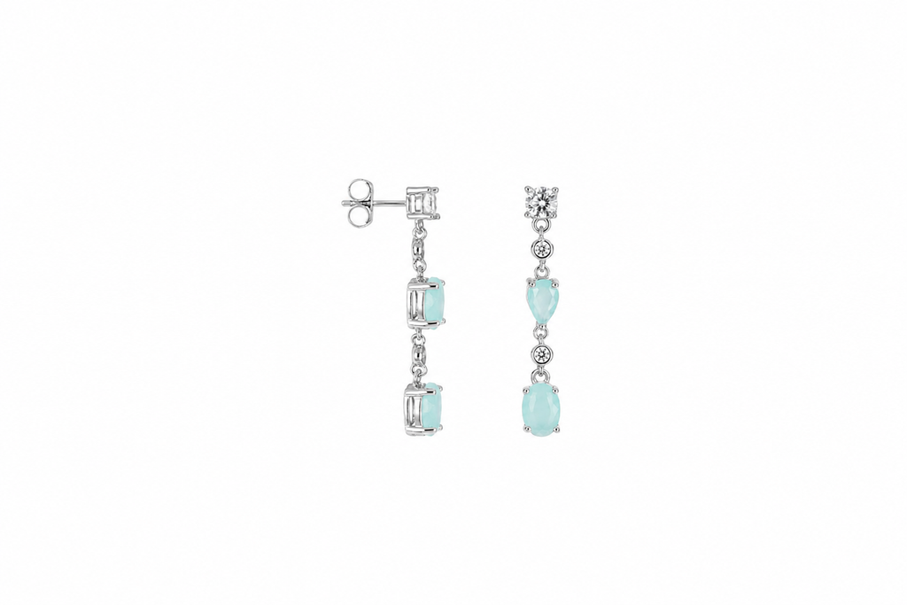 Pendiente plata 925 con zirconitas blancas