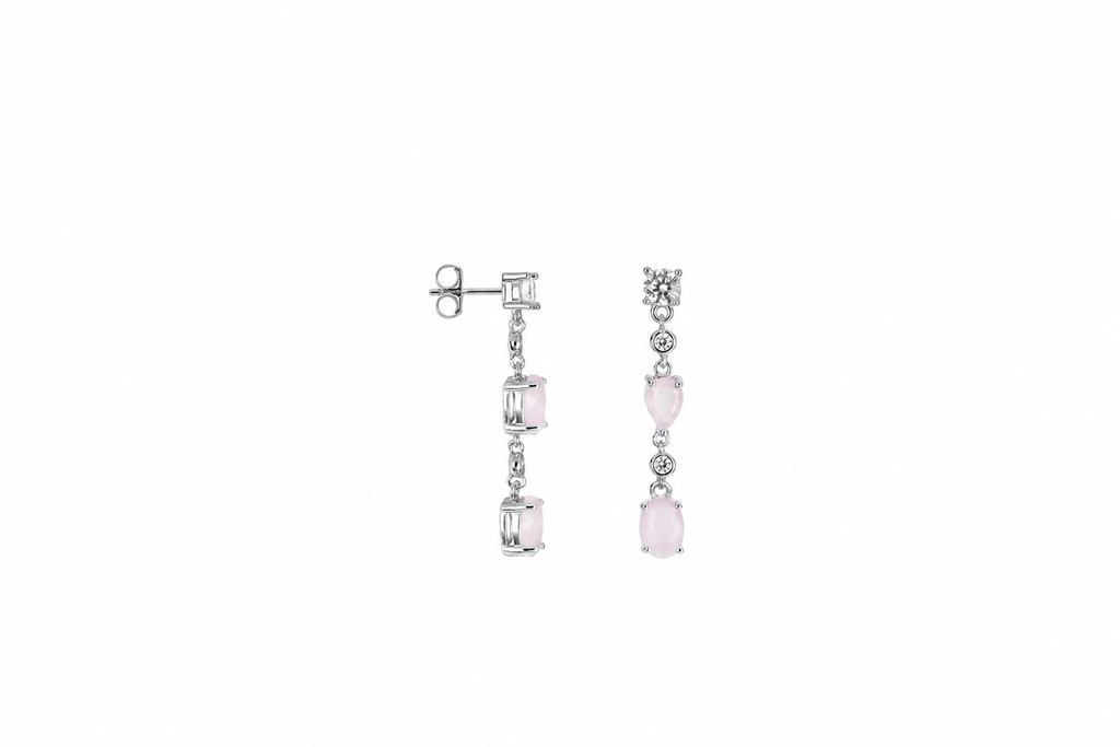 Pendiente plata 925 con zirconitas blancas