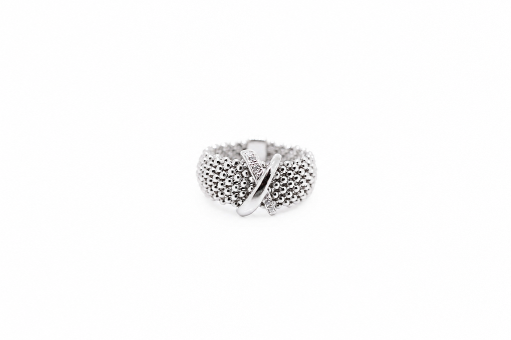 Anillo plata rodiada cz