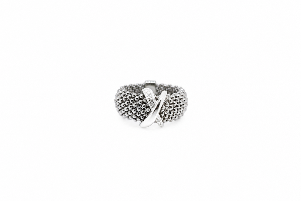 Anillo plata rodiada cz