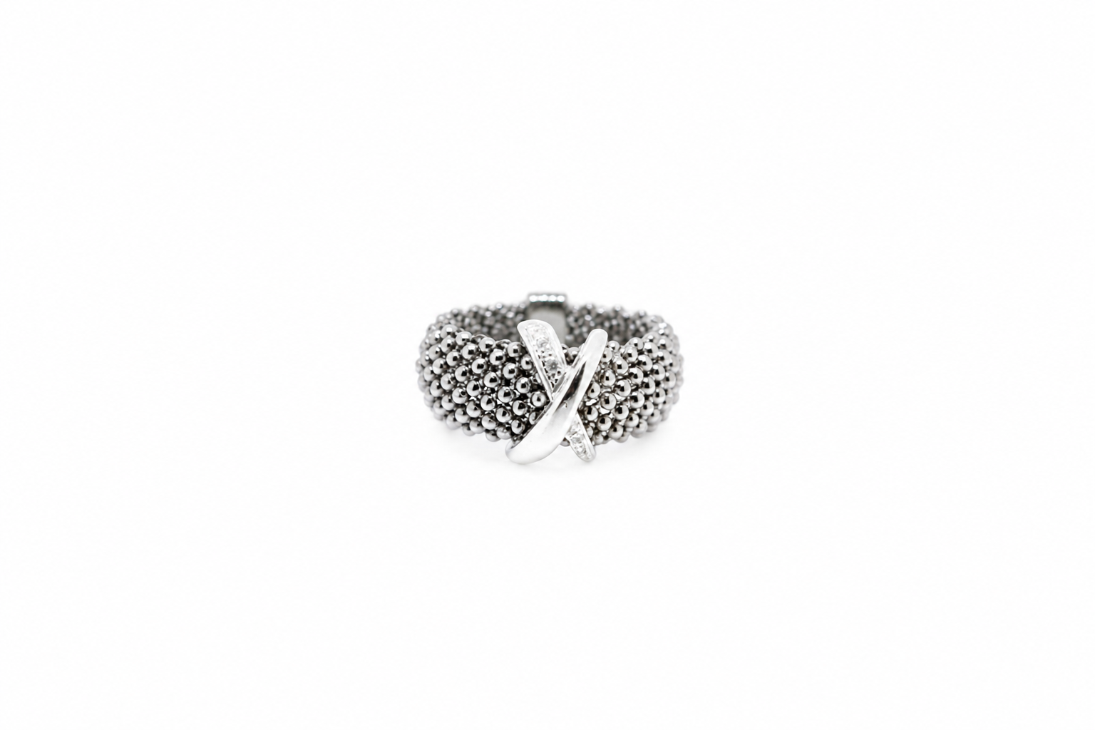 Anillo plata rodiada cz