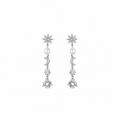 Pendientes Minerales Perla - Luna Estrella Sol 52 mm - - Bañado oro y Plata Rodiada