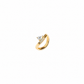 Anillo plata 925 doble línea ondulada con circonita de 6x4mm