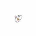 Anillo plata 925 tres circonitas con circonitas blancas