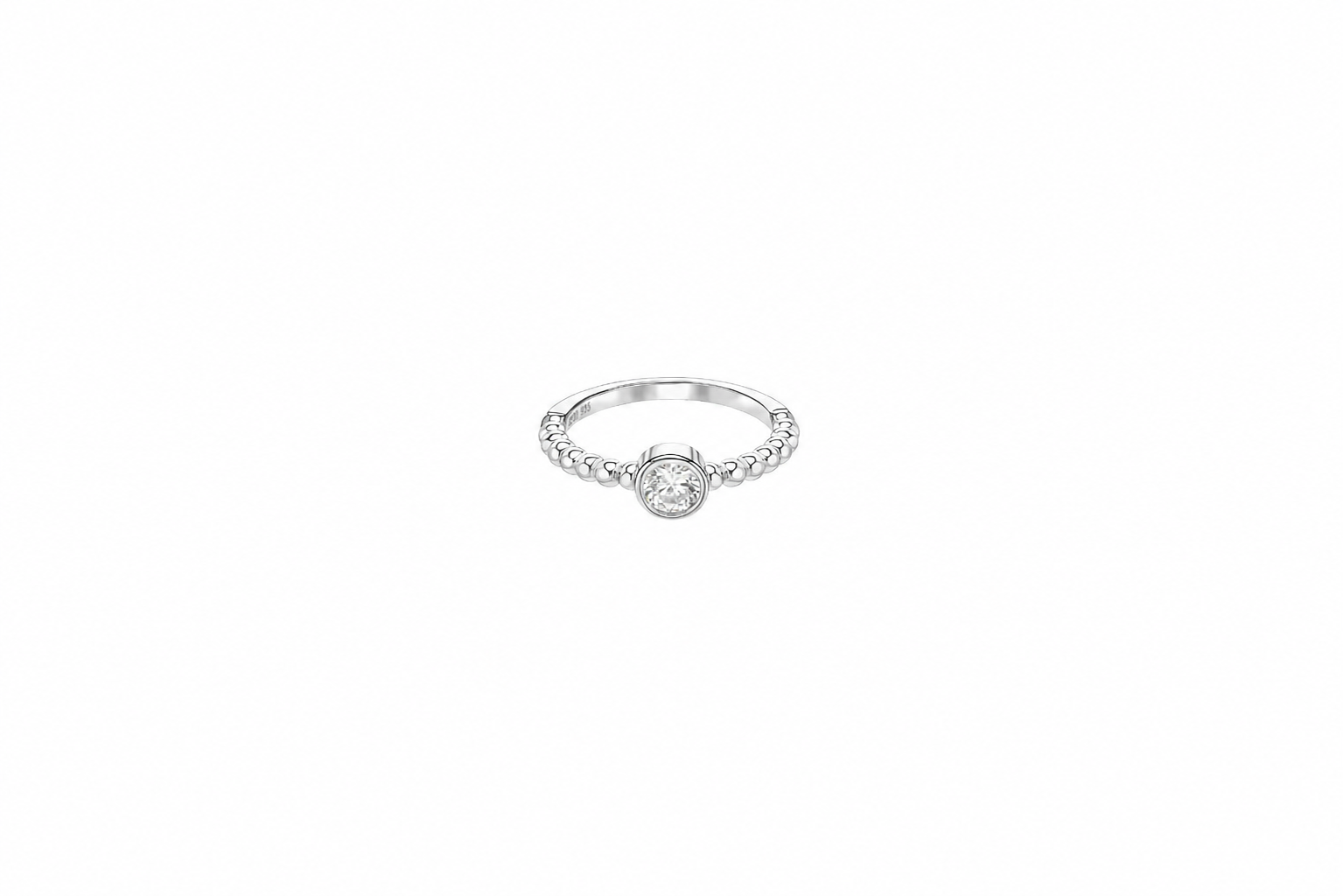 Anillo plata 925 solitario zirconita