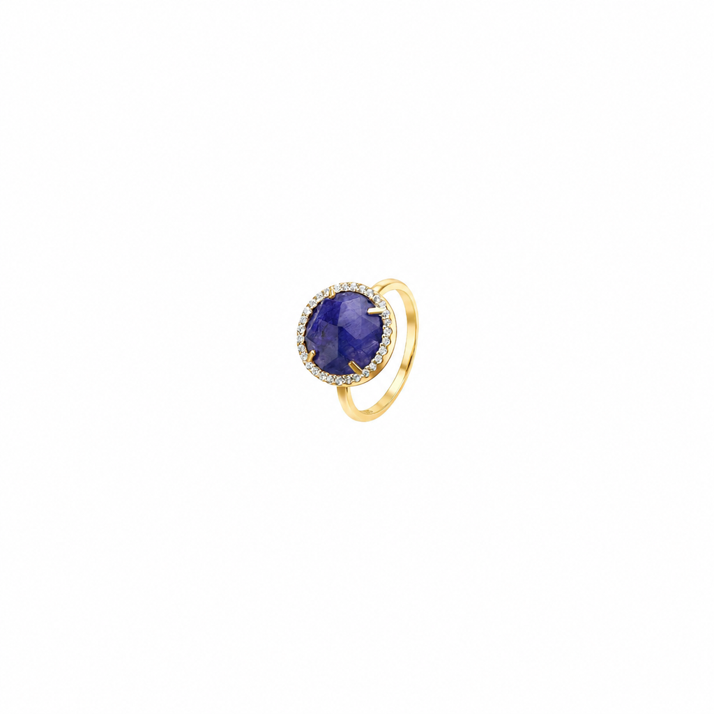 Anillo plata piedra semi preciosa con zirconita