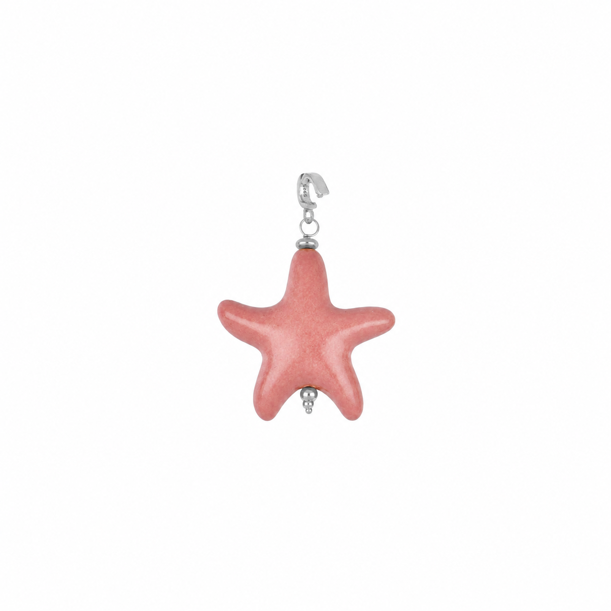Colgante con porta charm en plata de primera ley rodiada y plata 925 bañada en oro.
