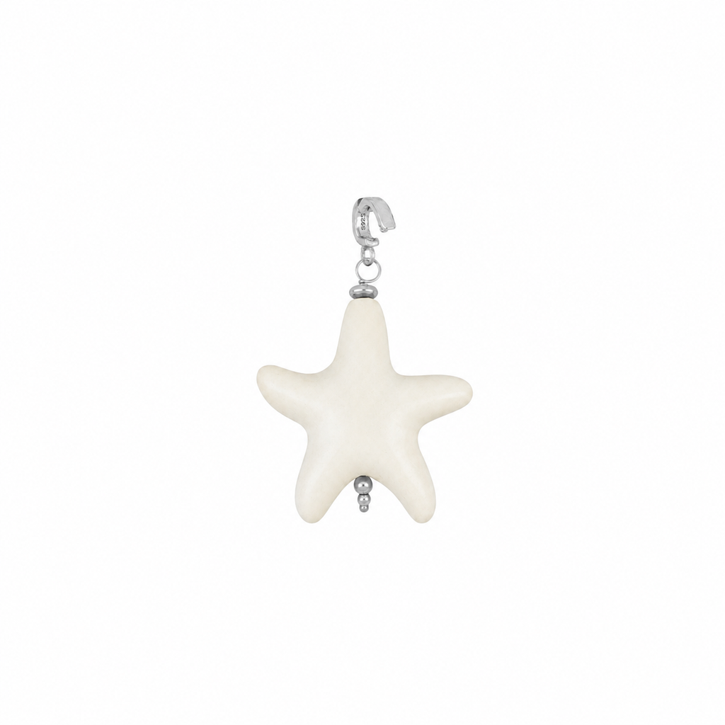 Colgante con porta charm en plata de primera ley rodiada y plata 925 bañada en oro.