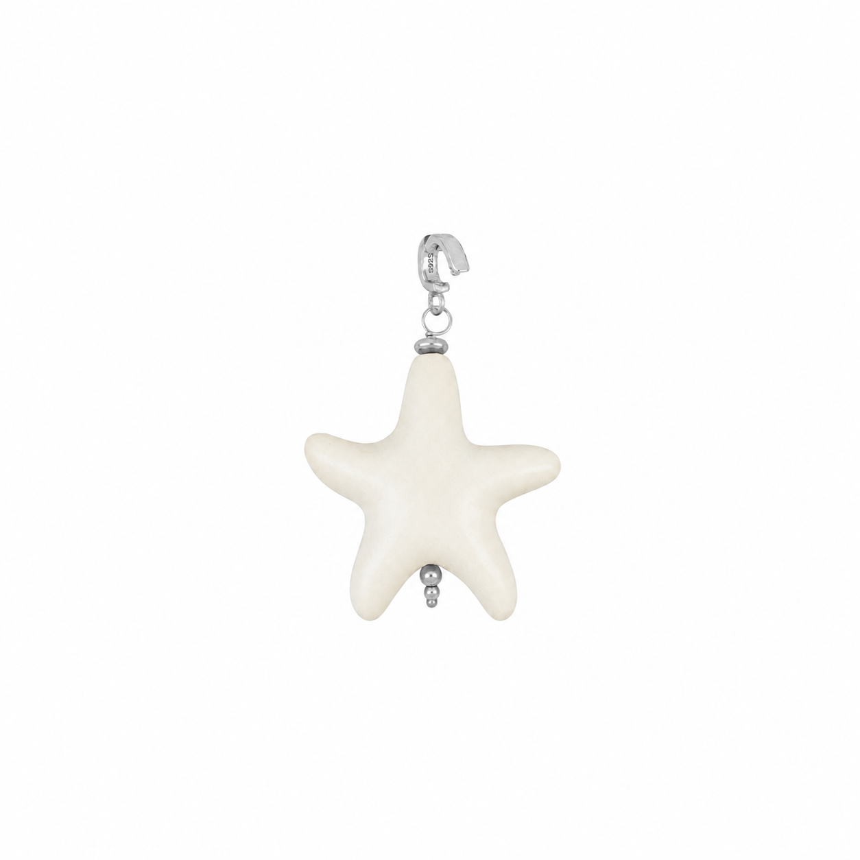 Colgante con porta charm en plata de primera ley rodiada y plata 925 bañada en oro.