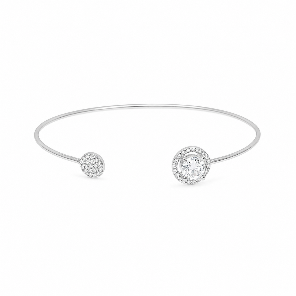 Brazalete plata 925 zirconita abierto