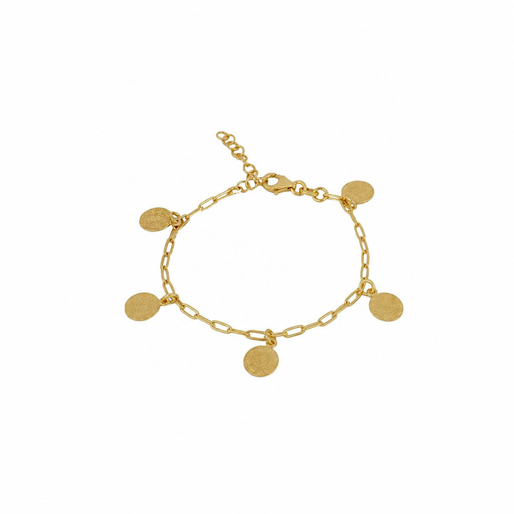 Pulsera en plata de primera ley y plata 925 bañada en oro