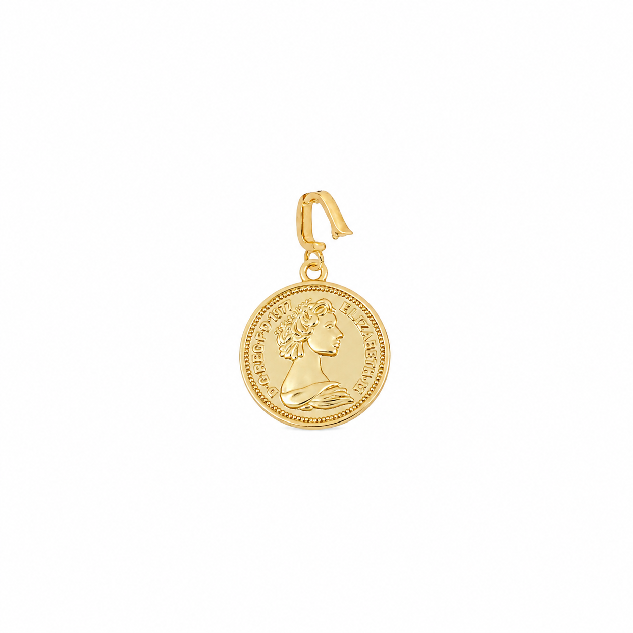 Colgante con porta charm en plata de primera ley rodiada y plata 925 bañada en oro