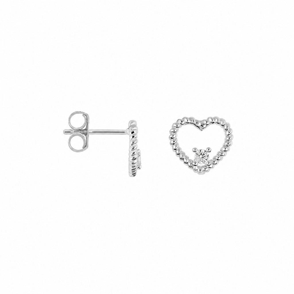 Pendiente plata 925 corazón 7x8mm