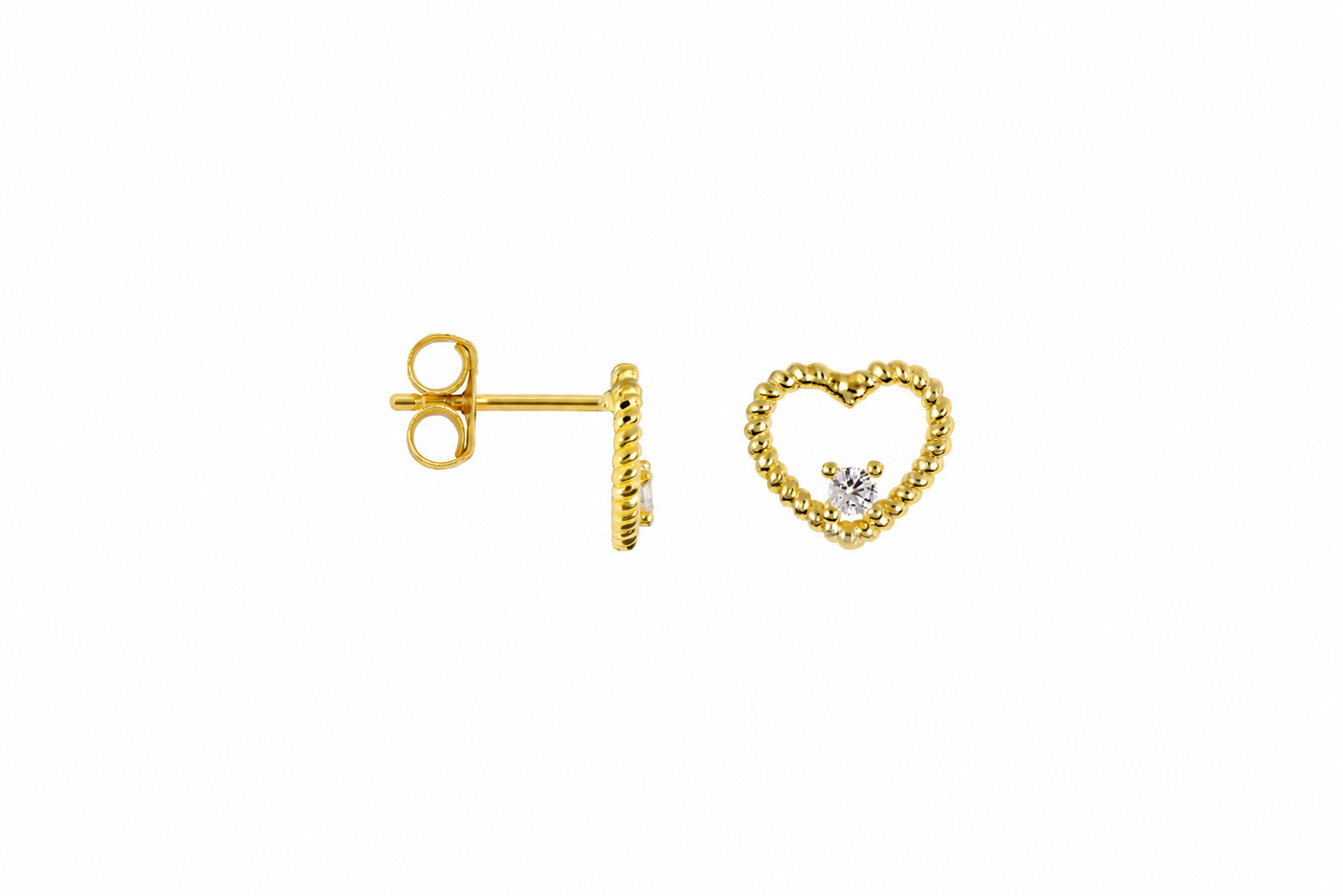 Pendiente plata 925 corazón 7x8mm