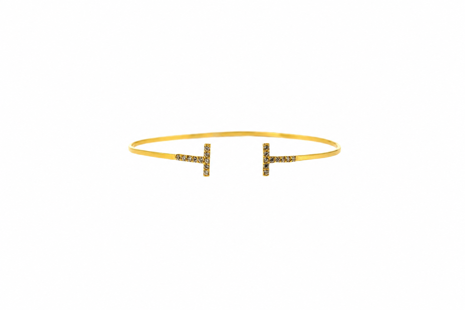 Brazalete plata 925 rigido barra cz