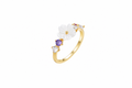 Anillo plata 925 flor de nacar mix de zirconitas