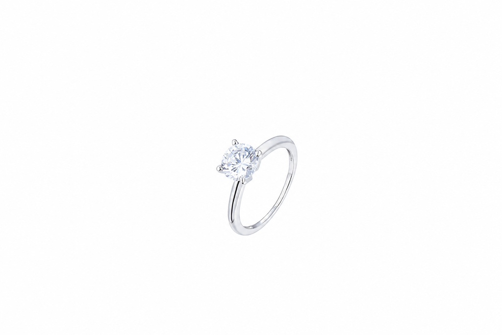 Anillo plata 925 solitario zirconita