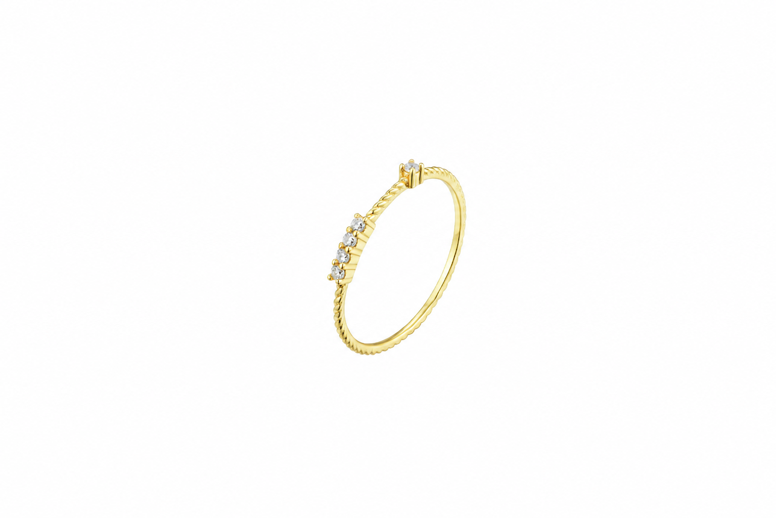 Anillo plata 925 cinco zirconitas