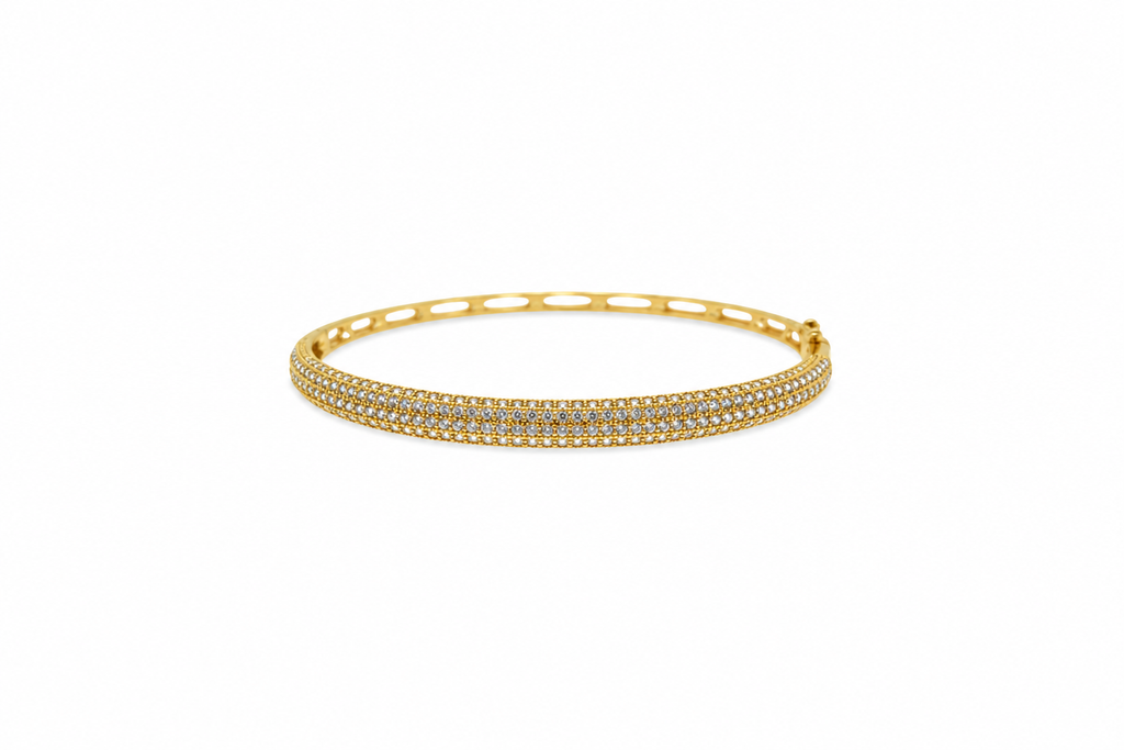 Pulsera brazalete plata 925 cz media caña