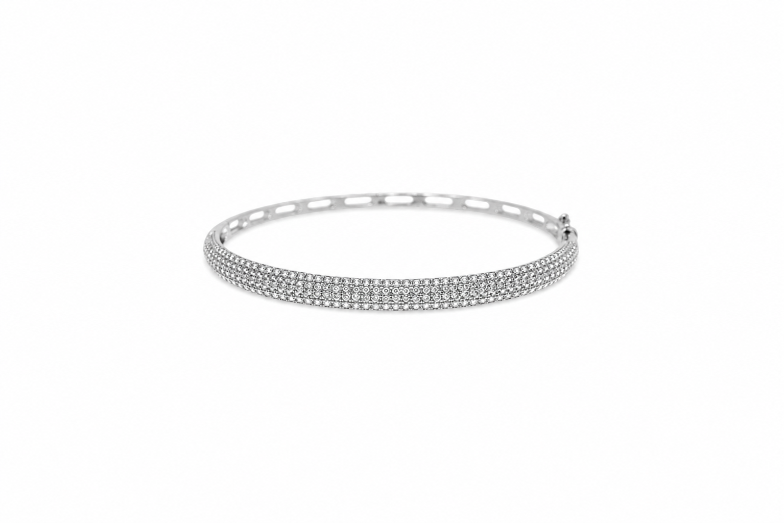 Pulsera brazalete plata 925 cz media caña