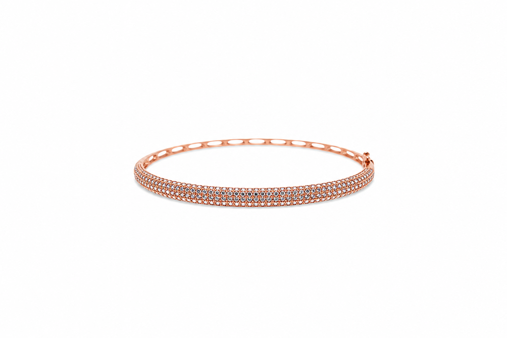 Pulsera brazalete plata 925 cz media caña