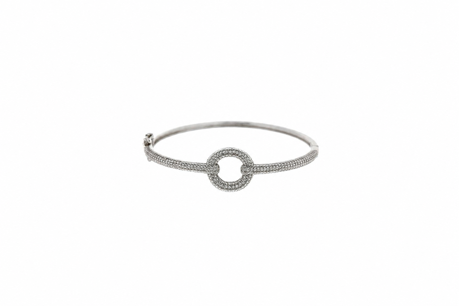 Brazalete rigido plata 925 cz con cierre