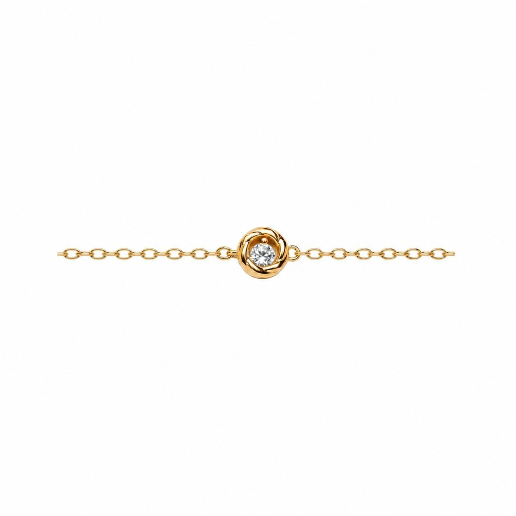 Pulsera plata 925 círculo gallonado con circonita