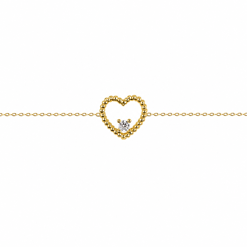 Pulsera plata 925 corazón 7x8mm