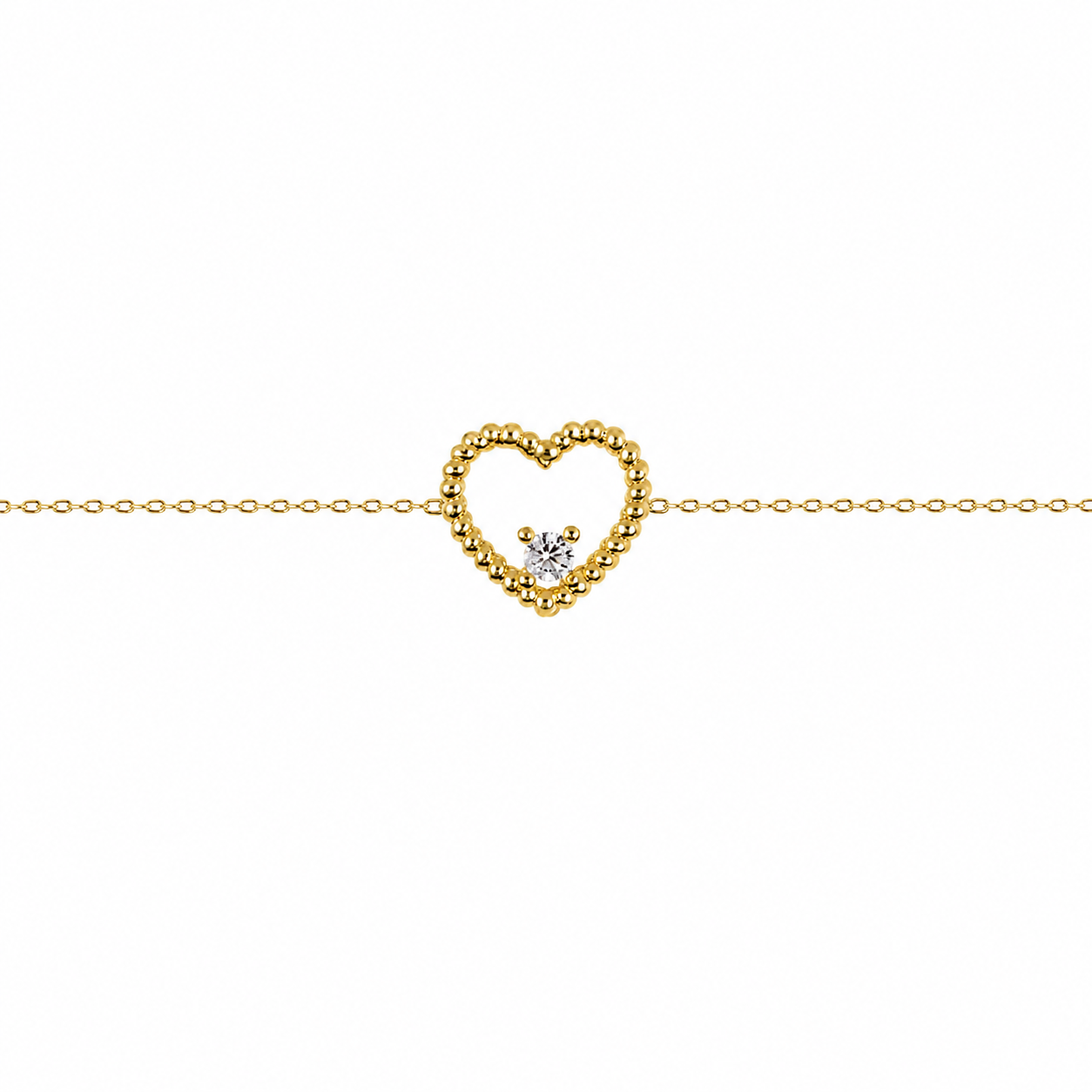 Pulsera plata 925 corazón 7x8mm